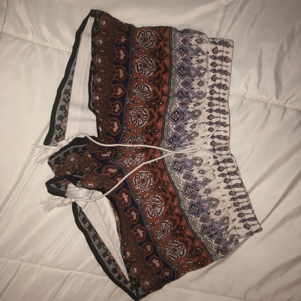 Patterned shorts.